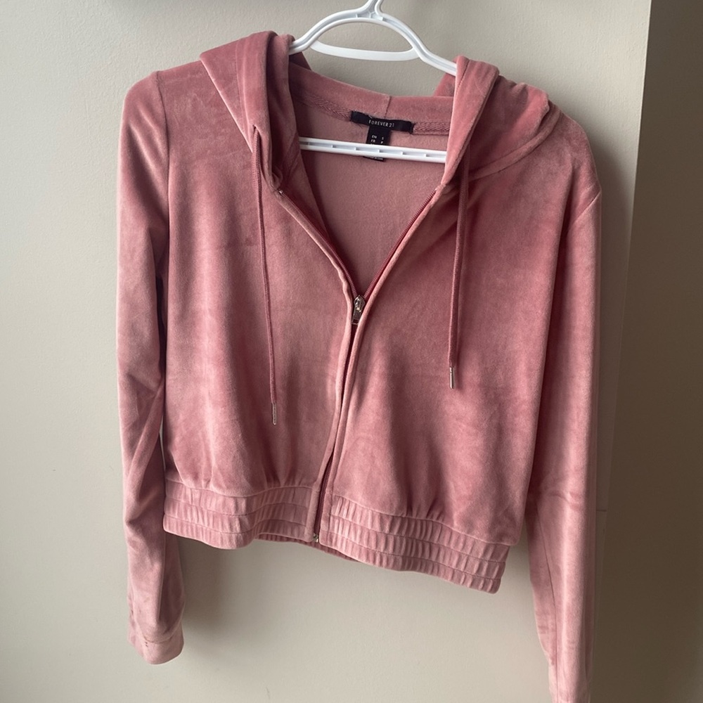 Rose Pink Zipper Hoodie